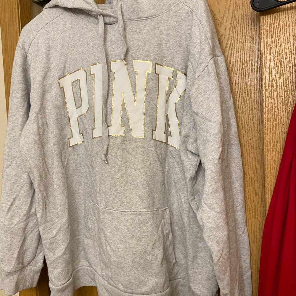 PINK Gray Hoodie